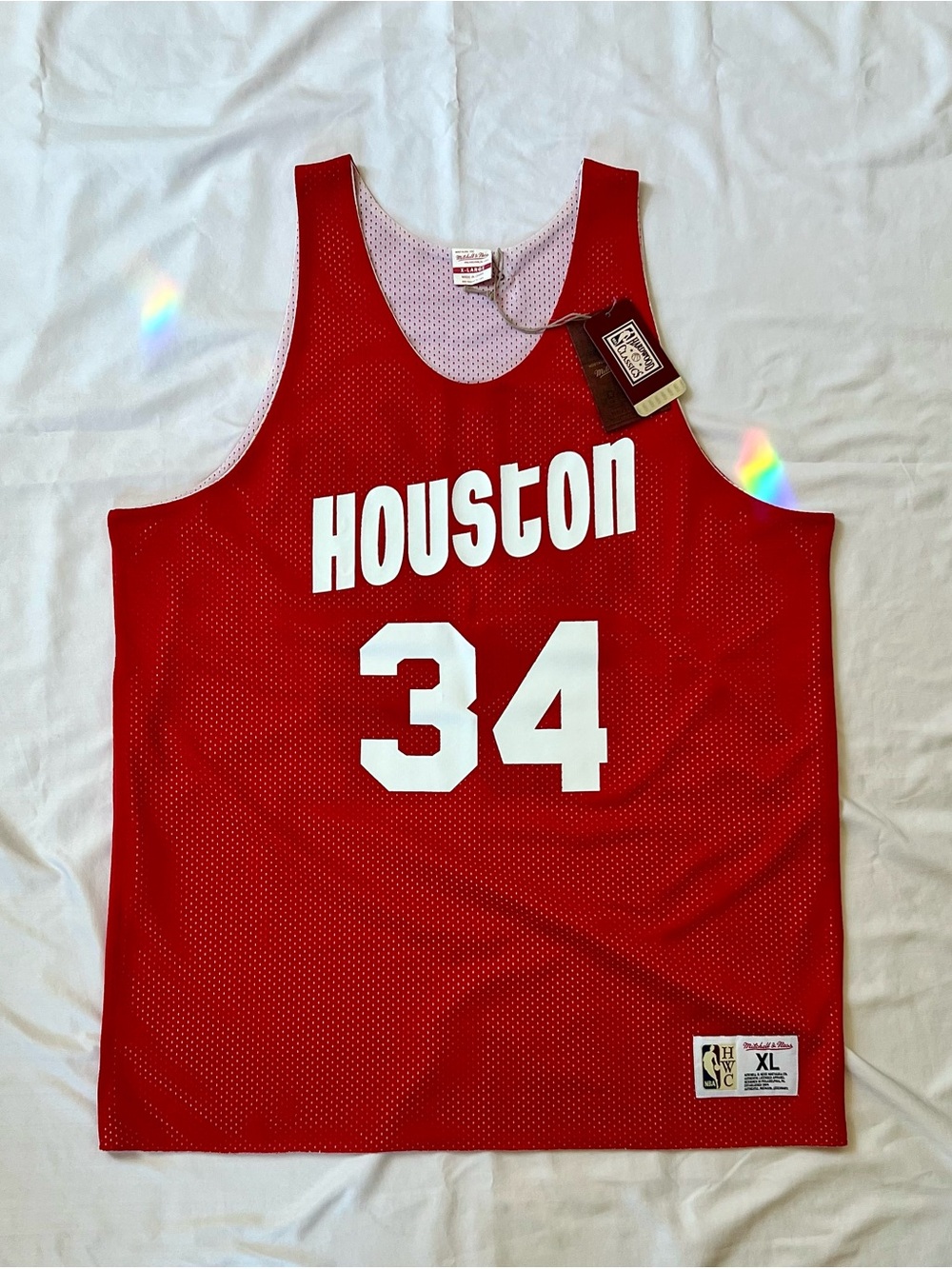 Mitchell & Ness Reversible Hakeem Olajuwon Jersey Red/White Size XL